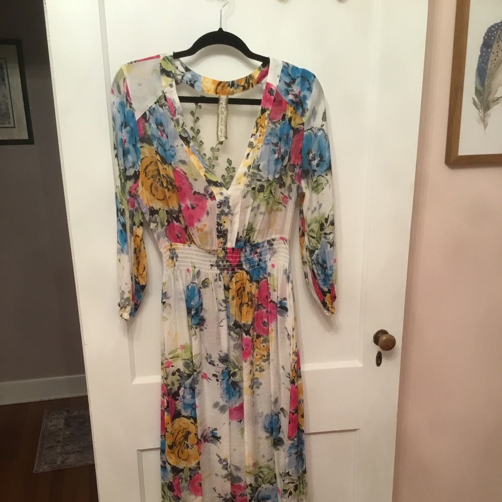 Aratta White Floral Dress